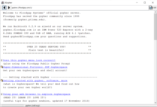 An image showing JGopher on floodgap.com.